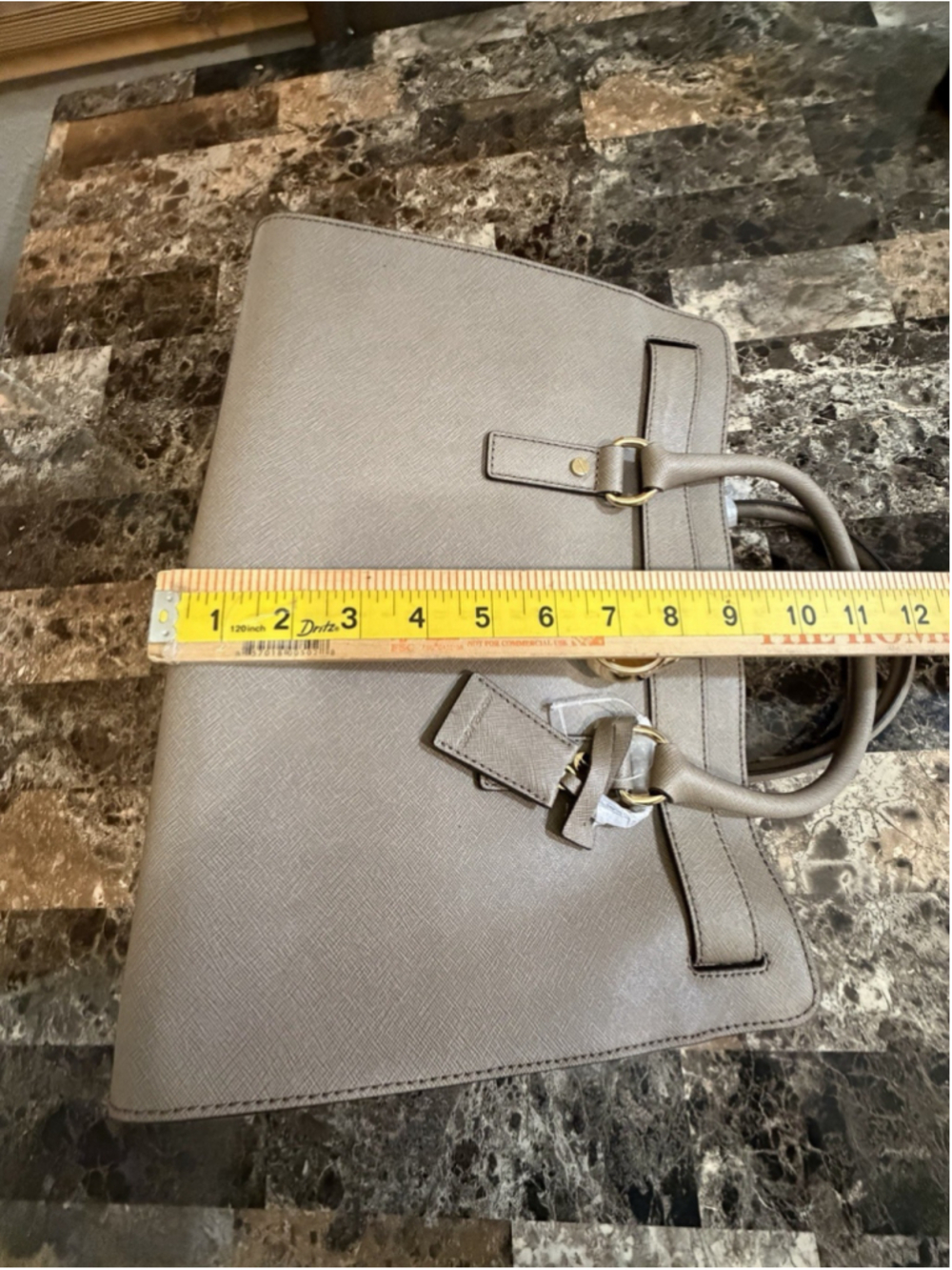 Michael Michael Kors Hamilton Large Satchel Dark Dune Leather Tote Crossbody - Picture 16 of 16